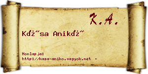 Kása Anikó névjegykártya